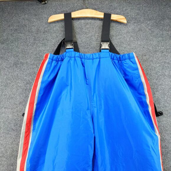 Unbranded Insulated Snow Pants Overalls Size XL Blue Red White Stripes - Picture 6 of 12